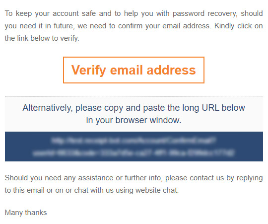 sample email to verify email addresses